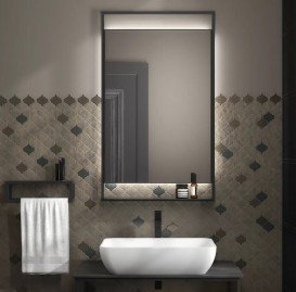 Дзеркало для ванної Kerama Marazzi Plaza Next 60х100 см з LED-підсвіткою PL.N.mi.60\BLK