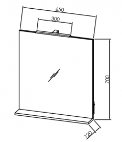 Зеркало для ванной Kolpa-San Fiona OGF 65 с подсветкой 65х70 см ДСП белый 507720