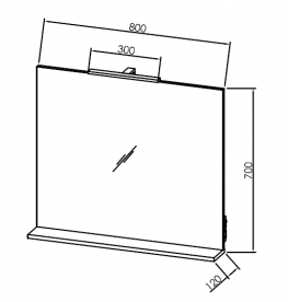 Зеркало для ванной Kolpa-San Fiona OGF 80 с подсветкой 80х70 см ДСП белый 570610