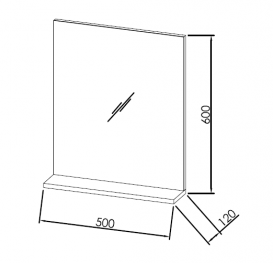 Зеркало для ванной Kolpa-San Viva OGV 50 50х60 см ДСП красный 505510