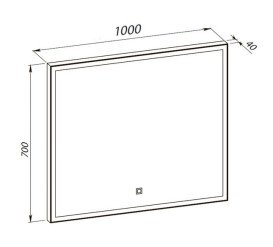 Дзеркало для ванної кімнати Аквародос Luce sensor 100х70 см із підсвічуванням золото АР000113282
