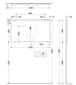 Зеркало для ванной комнаты Kludi Luma 120х68,2 см с подсветкой 17SP0800