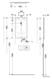 Дзеркало для ванної кімнати Kludi Luma 40х68,2 см з підсвічуванням 17SP0400