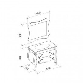Зеркало для ванной Marsan Dianne 94х104 см черный Dianne94х104black
