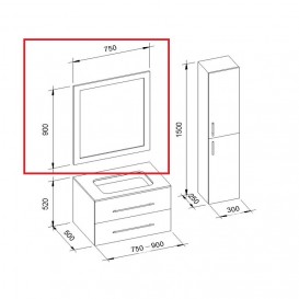 Зеркало для ванной Marsan Gabrielle 75x90 универсальное белый Gabrielle75x90белый