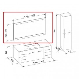 Дзеркало для ванної Marsan Gabrielle 80x120 універсальне білий Gabrielle80x120белий