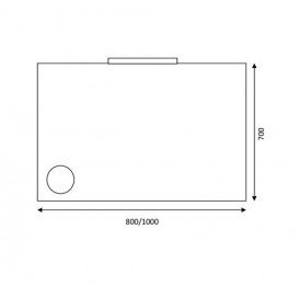 Зеркало для ванной Marsan Modeste 70х80 см со светильником и косметическим зеркалом Modeste70х80