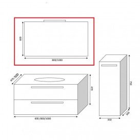 Дзеркало для ванної Marsan Oscar 60x80 зі світильником 400 мм Oscar60x80
