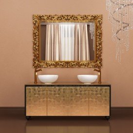 Зеркало для ванной Marsan Penelope 87х112 см античное золото Penelope87х112gold