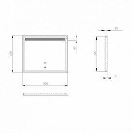 Дзеркало для ванної Sanwerk Lava DeLuxe 80х65 см з LED-підсвіткою ZL0000122