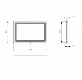 Зеркало для ванной Sanwerk Lava Хелла 100х65 см с LED-подсветкой ZL0000158