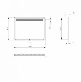 Зеркало для ванной Sanwerk Lava Калипсо 90х65 см с LED-подсветкой ZL0000181