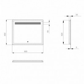 Зеркало для ванной Sanwerk Lava Рада 80х65 см с LED-подсветкой ZL0000171