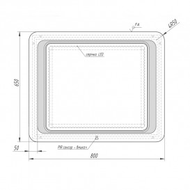 Дзеркало для ванної кімнати Sanwerk Лайт Дует 80x65 см з LED-підсвічуванням ZT0000100