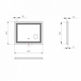 Зеркало для ванной Sanwerk Ultra Мега 80х65 см с LED-подсветкой ZU0000136