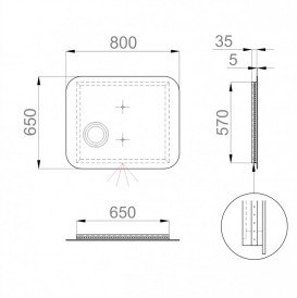 Дзеркало для ванної Sanwerk Ultra Око 80х65 см з LED-підсвіткою ZU0000160