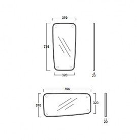 Зеркало для ванной Simas Baden Baden 75,6х37 см белый/серебристо-серый DES2