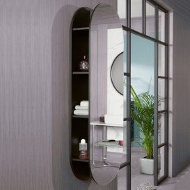 Дзеркало для ванної кімнати Villeroy & Boch Antheus 60х140 см з полицями МДФ чорний ясен B30600PW