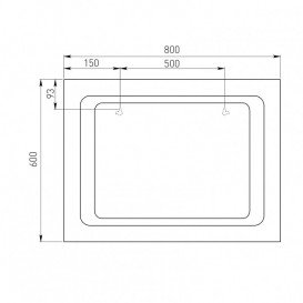 Зеркало для ванной Volle 60х80 см с подсветкой 16-60-580
