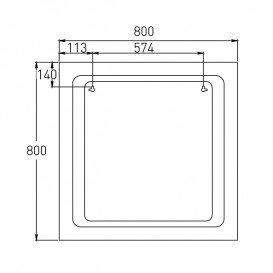 Зеркало для ванной Volle 80х80 см с подсветкой 16-80-580