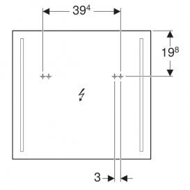 Зеркало Geberit Option Basic 70х65 см двухсторонняя подсветка 500.587.00.1