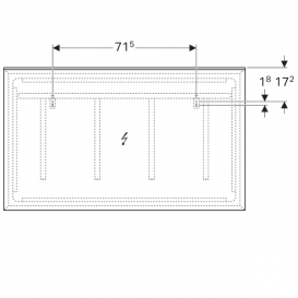 Дзеркало Geberit  Xeno² 120х71см з прямим освітленням і фоновим підсвічуванням 500.519.00.1