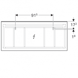Дзеркало Geberit Xeno² 160х71 см з прямим освітленням і фоновим підсвічуванням 500.204.00.1