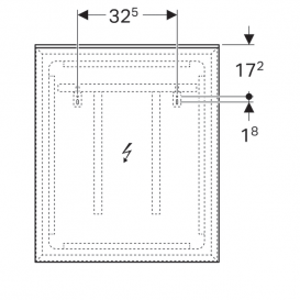 Дзеркало Geberit Xeno² 60х71 см з прямим освітленням і фоновим підсвічуванням 500.521.00.1
