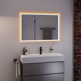 Зеркало Hansgrohe Xarita E 100,6х70,6 см с LED-подсветкой и датчиком прикосновения белый матовый 54986700