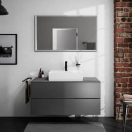 Дзеркало Hansgrohe Xarita E 120,6х70,6 см з LED-підсвічуванням та датчиком дотику білий матовий 54985700