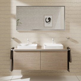 Зеркало Hansgrohe Xarita E 140,6х70,6 см с LED-подсветкой и ИК-датчиком белый матовый 54993700