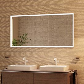 Зеркало Hansgrohe Xarita E 140,6х70,6 см с LED-подсветкой и ИК-датчиком белый матовый 54993700