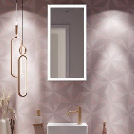 Дзеркало Hansgrohe Xarita E 36,6х70,6 см з LED-підсвічуванням та ІЧ-датчиком білий матовий 54999700