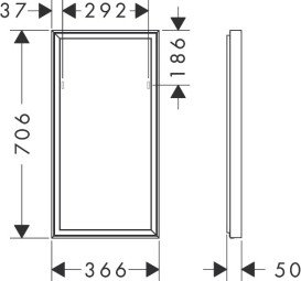 Дзеркало Hansgrohe Xarita E 36,6х70,6 см з LED-підсвічуванням та ІЧ-датчиком білий матовий 54999700
