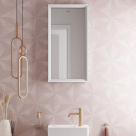 Дзеркало Hansgrohe Xarita E 36,6х70,6 см з LED-підсвічуванням та ІЧ-датчиком білий матовий 54999700