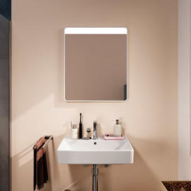 Дзеркало Hansgrohe Xarita Lite Q 60х70 см з горизонтальним LED-підсвічуванням та ІЧ-датчиком білий матовий 54970700