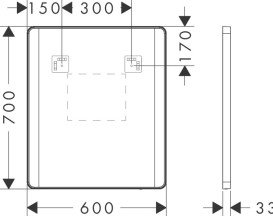 Дзеркало Hansgrohe Xarita Lite Q 60х70 см з боковим LED-підсвічуванням та ІЧ-датчиком білий матовий 54975700