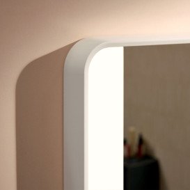 Зеркало Hansgrohe Xarita Lite Q 80х70 см с боковой LED-подсветкой и ИК-датчиком белый матовый 54976700