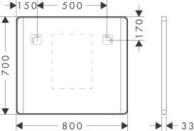 Зеркало Hansgrohe Xarita Lite Q 80х70 см с боковой LED-подсветкой и ИК-датчиком белый матовый 54976700