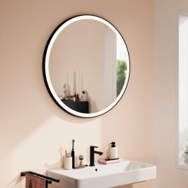 Зеркало Hansgrohe Xarita Lite S ⌀90 см с круговой LED-подсветкой и ИК-датчиком черный матовый 54980670