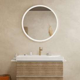 Зеркало Hansgrohe Xarita Lite S ⌀90 см с круговой LED-подсветкой и ИК-датчиком белый матовый 54980700