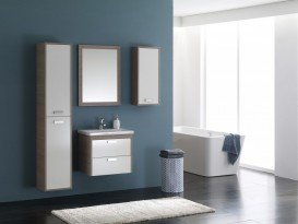 Дзеркало і тумба з раковиною Kolpa-san Sara 82 ДСП темний текстурний 507850