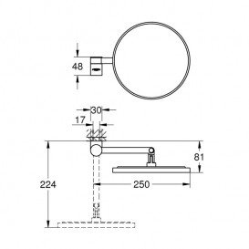 Зеркало косметическое Grohe Selection 7-кратное увеличение хром 41077000