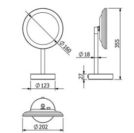 Зеркало косметическое Kludi Vela R с LED-подсветкой брашированная бронза PVD 58995N1F