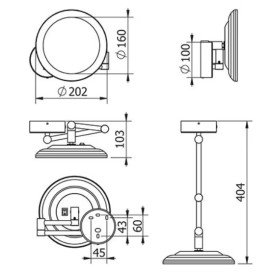Дзеркало косметичне Kludi Vela R з LED-підсвічуванням брошурована бронза PVD 58995N1W