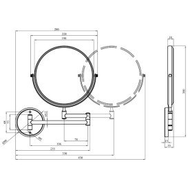Зеркало косметическое Kroner KRP Graz-C1118 с 2-кратным увеличением хром CV035558