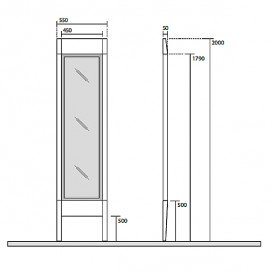 Зеркало напольное в деревянной раме Kerasan Bentley 55х200 см тёмный ясень 918247