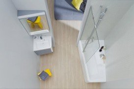 Дзеркало настінне кутовий Ravak 10 ° 650 L лівосторонній сірий глянець X000001077