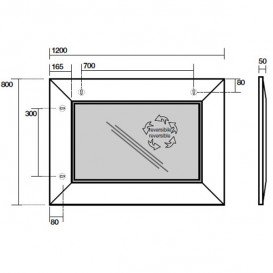 Зеркало настенное в деревянной раме Kerasan Bentley 80х120 (120х80) см тёмный ясень 918147
