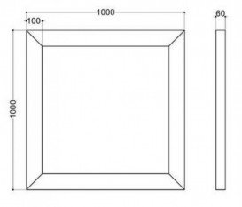 Дзеркало настінне в рамі Kerasan Retro 100х100 см золото 736403